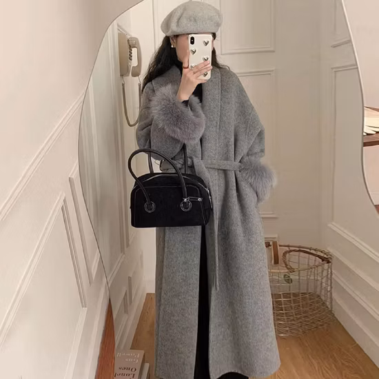 新着冬ロングウールジャケットトレンチ女性のトレンチウールコートカシミヤコート女性